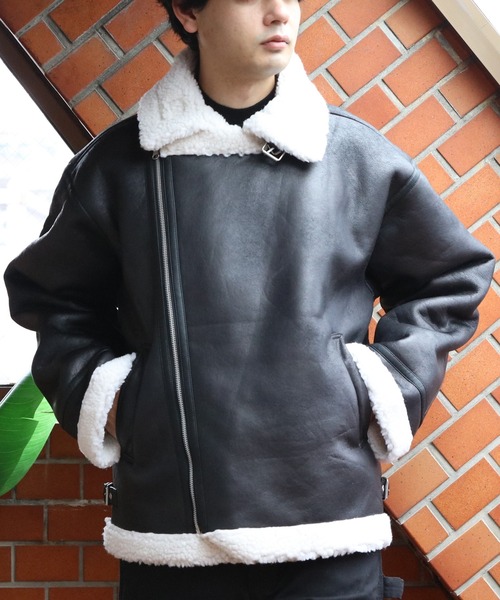 セール】フェイクムートンダブルジャケット（ブルゾン）｜8(eight