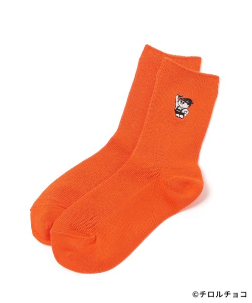 LEPSIM（レプシィム）の「【OPEN記念／チロルチョコ×LEPSIM】チロル坊やソックス　603856（ソックス/靴下・レディース・オレンジ/ブラウン/アイボリー・ONE SIZE）」の3枚目の写真