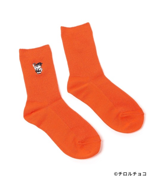 LEPSIM（レプシィム）の「【OPEN記念／チロルチョコ×LEPSIM】チロル坊やソックス　603856（ソックス/靴下・レディース・オレンジ/ブラウン/アイボリー・ONE SIZE）」の5枚目の写真