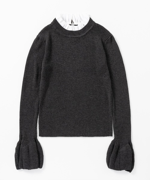 AJUGA.（アジュガ）の「2WAYメロウハイネック衿付きニット（ニット/セーター・レディース・グレー/ブラック/ネイビー・FREE）」の4枚目の写真