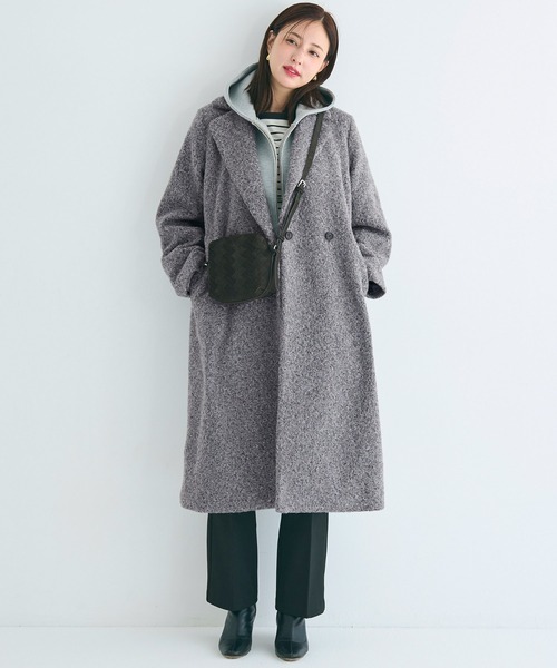 coca（coca）（コカ）の「カーリーボアコート（その他アウター・レディース・キャメル/グレー・L/M）」の2枚目の写真