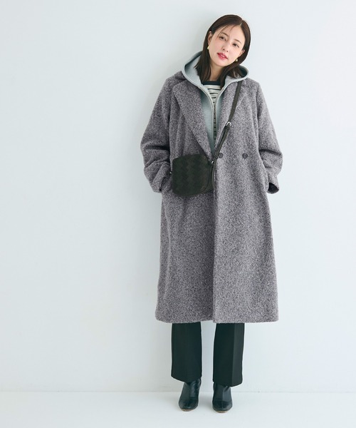 coca（coca）（コカ）の「カーリーボアコート（その他アウター・レディース・キャメル/グレー・L/M）」の3枚目の写真