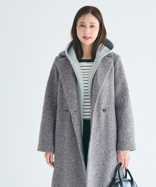 coca（coca）（コカ）の「カーリーボアコート（その他アウター・レディース・キャメル/グレー・L/M）」の8枚目の写真