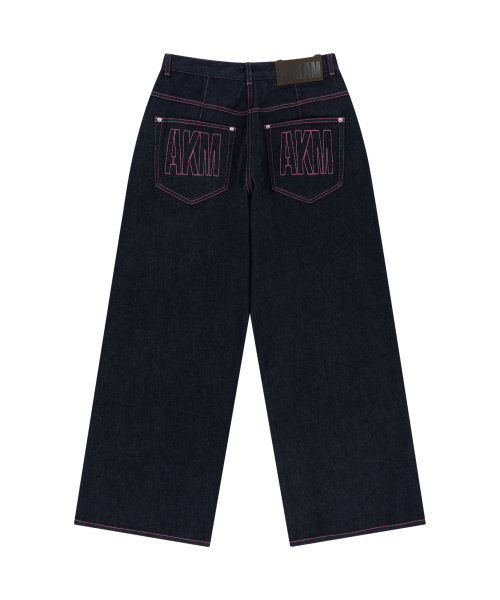 AAKAM（アーカム）の「ステッチデニムパンツ（ダークブルー）（デニムパンツ・レディース・その他・2/1）」の2枚目の写真