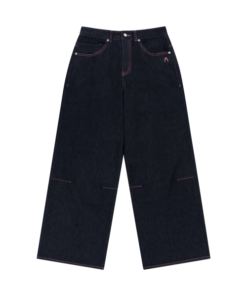 AAKAM（アーカム）の「ステッチデニムパンツ（ダークブルー）（デニムパンツ・レディース・その他・2/1）」の3枚目の写真