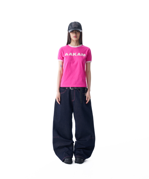 AAKAM（アーカム）の「ステッチデニムパンツ（ダークブルー）（デニムパンツ・レディース・その他・2/1）」の4枚目の写真