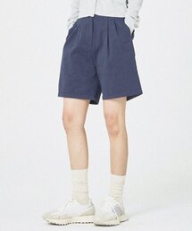 (W)ツーピンタックハーフパンツ-ネイビー