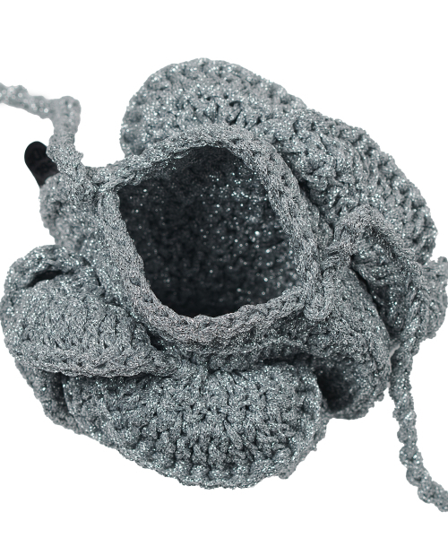 TYPESERVICE（タイプサービス）の「Glittered Rose Handmade Knitted Bag [Silver]（メッセンジャーバッグ・レディース・その他・FREE）」の3枚目の写真
