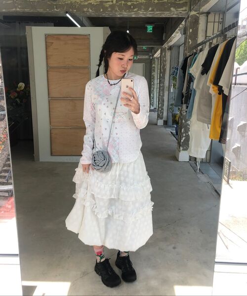 TYPESERVICE（タイプサービス）の「Glittered Rose Handmade Knitted Bag [Silver]（メッセンジャーバッグ・レディース・その他・FREE）」の5枚目の写真