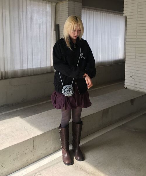 TYPESERVICE（タイプサービス）の「Glittered Rose Handmade Knitted Bag [Silver]（メッセンジャーバッグ・レディース・その他・FREE）」の8枚目の写真
