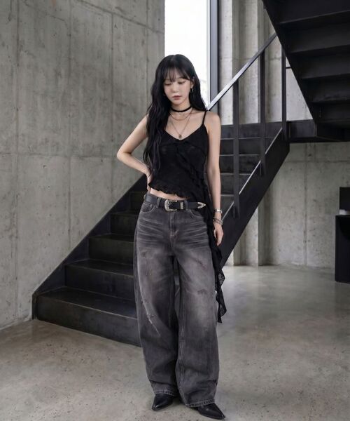 Verdnt（バーダント）の「スレッチウォッシュバルーンデニムパンツ[デザートブラック]（デニムパンツ・レディース・ブラック・SMALL/MEDIUM/LARGE/X-LARGE）」の10枚目の写真