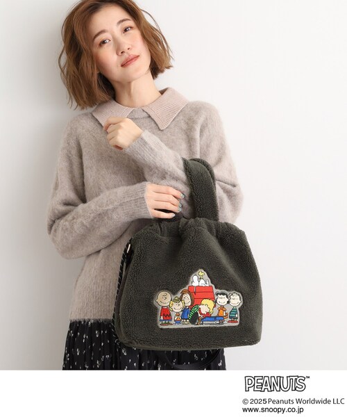 PEANUTS(ピーナッツ)の「【PEANUTS】ボア巾着トート(トートバッグ・レディース・ブラック/アイボリー/グレー/チャコールグレー・00)」の10枚目の写真