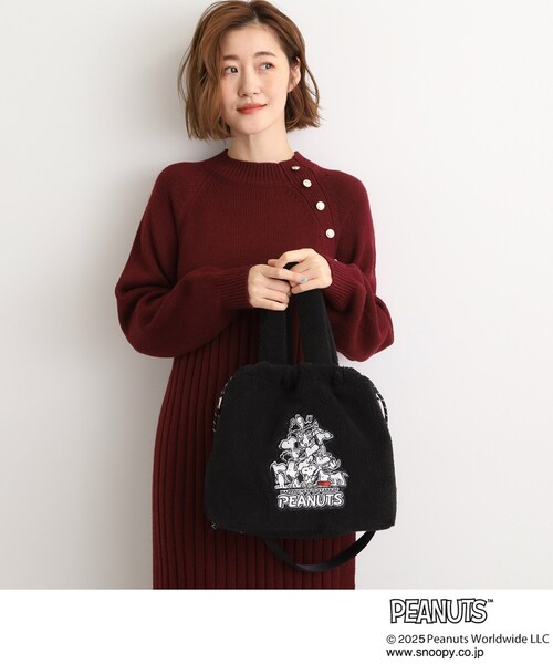 PEANUTS(ピーナッツ)の「【PEANUTS】ボア巾着トート(トートバッグ・レディース・ブラック/アイボリー/グレー/チャコールグレー・00)」の12枚目の写真