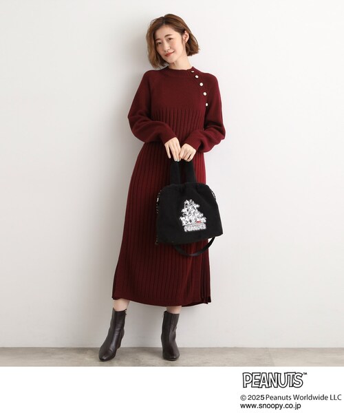PEANUTS(ピーナッツ)の「【PEANUTS】ボア巾着トート(トートバッグ・レディース・ブラック/アイボリー/グレー/チャコールグレー・00)」の13枚目の写真