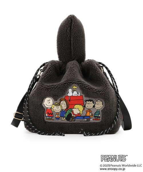 PEANUTS(ピーナッツ)の「【PEANUTS】ボア巾着トート(トートバッグ・レディース・ブラック/アイボリー/グレー/チャコールグレー・00)」の17枚目の写真