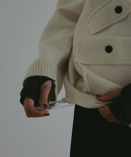 etre tokyo ダブルフェイスフロントファスナーニットプルオーバー ダブルフェイスフロントファスナーニットプルオーバー(F OFF WHITE