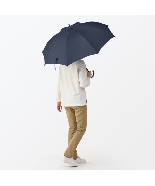 無印良品（ムジルシリョウヒン）の「晴雨兼用　しるしのつけられる　傘（長傘・レディース・カーキ系/ダークベージュ/ネイビー/アイボリー/ブラック・60cm）」の6枚目の写真