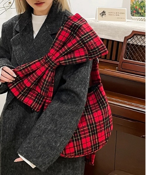 IMARI（イマリ）の「【 IMARI / イマリ 】 リボン ショルダー チェック柄 トートバッグ #（ショルダーバッグ・レディース・レッド・FREE）」の7枚目の写真