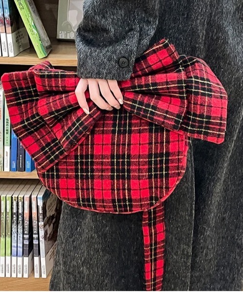 IMARI（イマリ）の「【 IMARI / イマリ 】 リボン ショルダー チェック柄 トートバッグ #（ショルダーバッグ・レディース・レッド・FREE）」の9枚目の写真