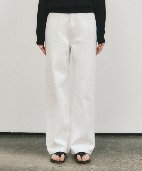 WEDNESDAYOASISFORWOMEN(ウェンズデー オアシス フォー ウーマン)の「W/クラシックコットンステッチパンツ_IVORY(W25-PT27)(その他パンツ・レディース・アイボリー・SMALL/MEDIUM)」の2枚目の写真