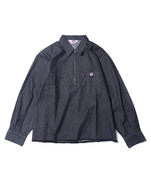 BEN DAVIS（ベンデイビス）の「《BEN DAVIS》DENIM HALF ZIP SHIRT（シャツ/ブラウス・メンズ・インディゴブルー/ブラック系その他・MEDIUM/LARGE/X-LARGE）」の6枚目の写真
