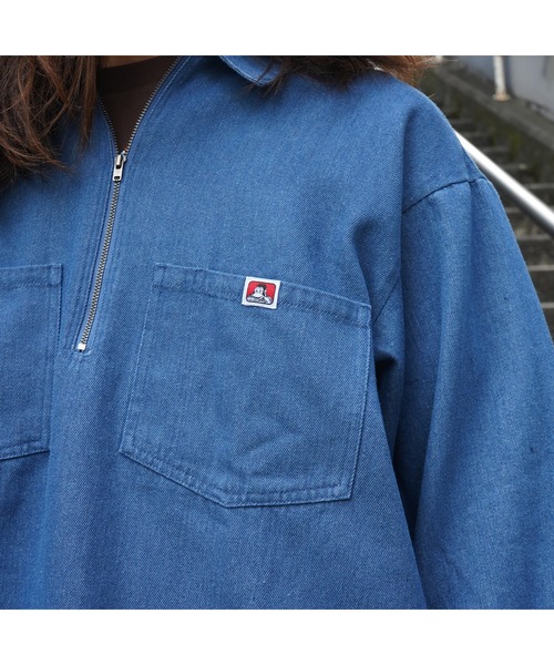 BEN DAVIS（ベンデイビス）の「《BEN DAVIS》DENIM HALF ZIP SHIRT（シャツ/ブラウス・メンズ・インディゴブルー/ブラック系その他・MEDIUM/LARGE/X-LARGE）」の7枚目の写真