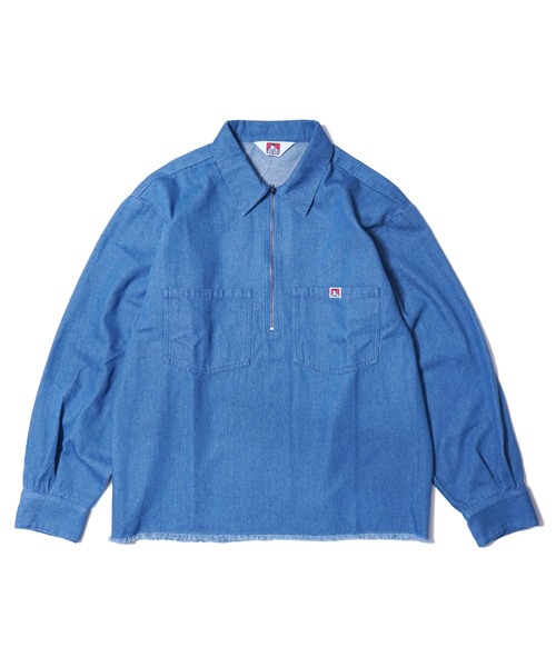 BEN DAVIS（ベンデイビス）の「《BEN DAVIS》DENIM HALF ZIP SHIRT（シャツ/ブラウス・メンズ・インディゴブルー/ブラック系その他・MEDIUM/LARGE/X-LARGE）」の8枚目の写真