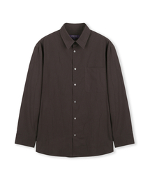 LOOSE FIT CREASE COTTON SHIRTS DARK BROWN