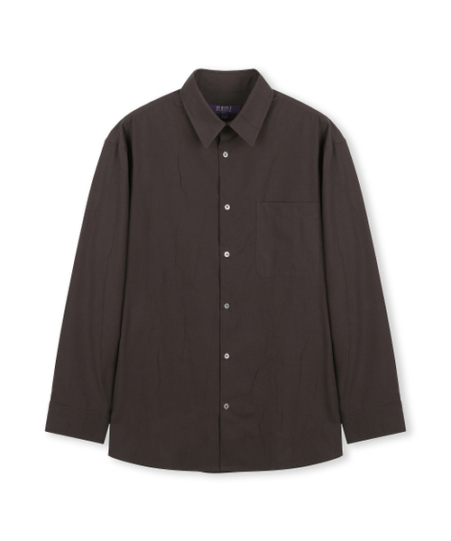 BESLOW(ビースロー)の「LOOSE FIT CREASE COTTON SHIRTS DARK BROWN(シャツ/ブラウス・メンズ・その他・SMALL/MEDIUM/LARGE/X-LARGE)」の1枚目の写真