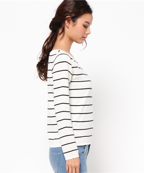 rienda（リエンダ）の「15AWシンプルボートニットTOP②（ニット/セーター・レディース・マルチ/ブラック/レッド/キャメル/ホワイト・FREE）」の7枚目の写真