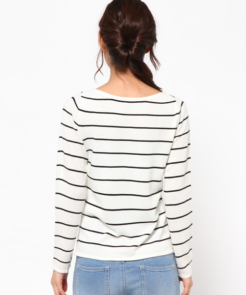 rienda（リエンダ）の「15AWシンプルボートニットTOP②（ニット/セーター・レディース・マルチ/ブラック/レッド/キャメル/ホワイト・FREE）」の8枚目の写真