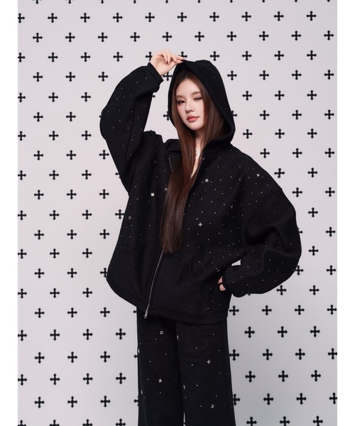 andwang（アンドワン）の「kirakira jewel pants（スラックス・レディース・ベージュ/グレー/ブラック・SMALL/MEDIUM）」の5枚目の写真