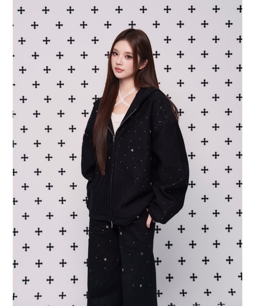 andwang（アンドワン）の「kirakira jewel pants（スラックス・レディース・ベージュ/グレー/ブラック・SMALL/MEDIUM）」の6枚目の写真