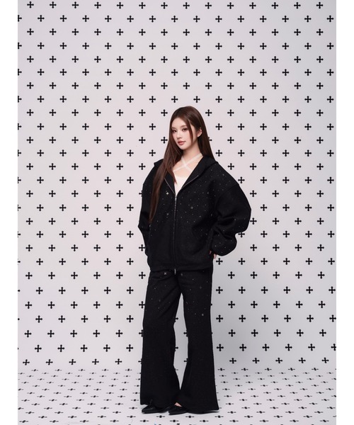 andwang（アンドワン）の「kirakira jewel pants（スラックス・レディース・ベージュ/グレー/ブラック・SMALL/MEDIUM）」の9枚目の写真