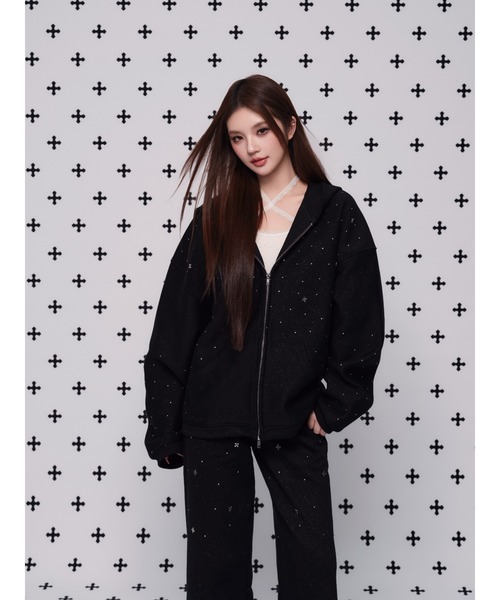 andwang（アンドワン）の「kirakira jewel pants（スラックス・レディース・ベージュ/グレー/ブラック・SMALL/MEDIUM）」の7枚目の写真