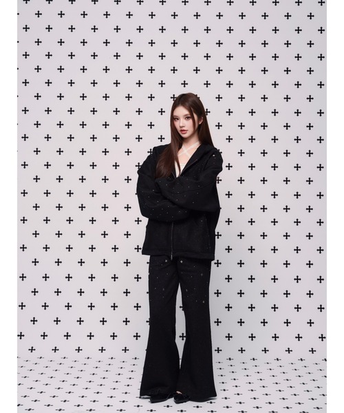 andwang（アンドワン）の「kirakira jewel pants（スラックス・レディース・ベージュ/グレー/ブラック・SMALL/MEDIUM）」の10枚目の写真