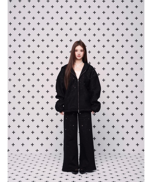 andwang（アンドワン）の「kirakira jewel pants（スラックス・レディース・ベージュ/グレー/ブラック・SMALL/MEDIUM）」の12枚目の写真