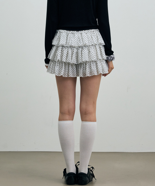 ARI(アリ)の「MINI HEART CANCAN SKIRT PANTS / WHITE(スカート・レディース・ホワイト・FREE)」の3枚目の写真