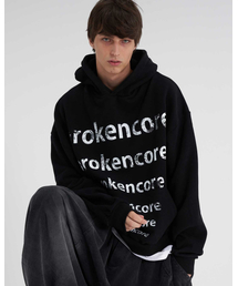 TENER（テネル）の「ブロークンコア 裏起毛フードパーカー ブラック（パーカー）」