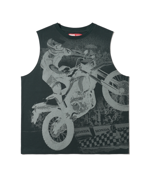 PHYPS MOTORCYCLE(フィップスモーターサイクル)の「Racer Sleeveless Pigment Dark Charcoal(Tシャツ/カットソー・レディース・その他・MEDIUM/LARGE/X-LARGE)」の2枚目の写真