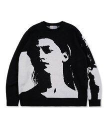 YB WOMEN GRAPHIC KNIT_BLACK