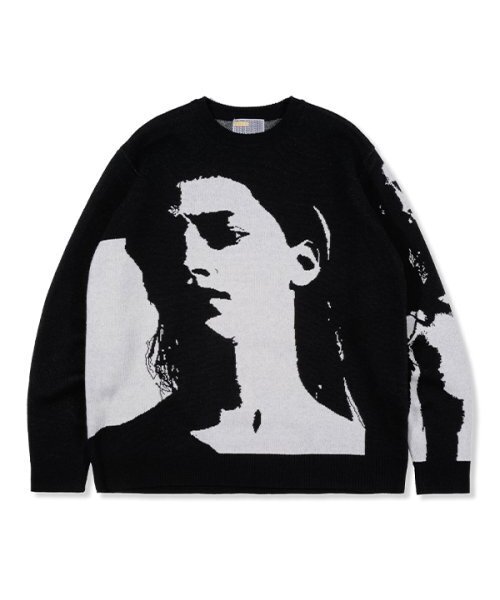 YB WOMEN GRAPHIC KNIT_BLACK