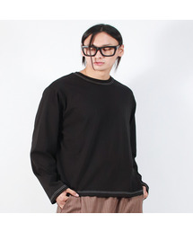 M OUTSTITCH LOOSE FIT LONG SLEEVE TEE - Black
