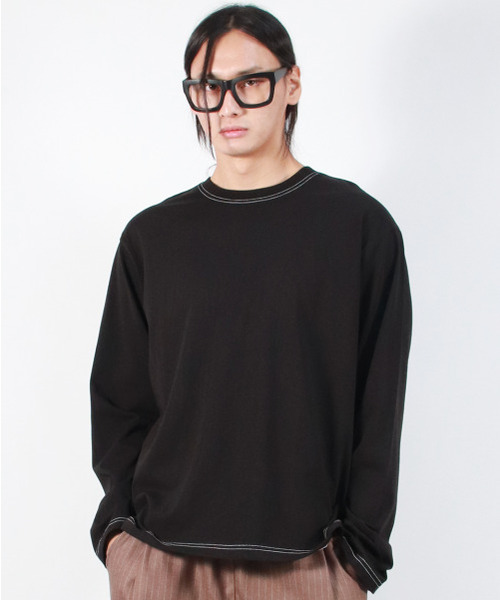 DEMARC(ドゥマーク)の「M OUTSTITCH LOOSE FIT LONG SLEEVE TEE - Black(Tシャツ/カットソー・メンズ・その他・LARGE/MEDIUM)」の3枚目の写真