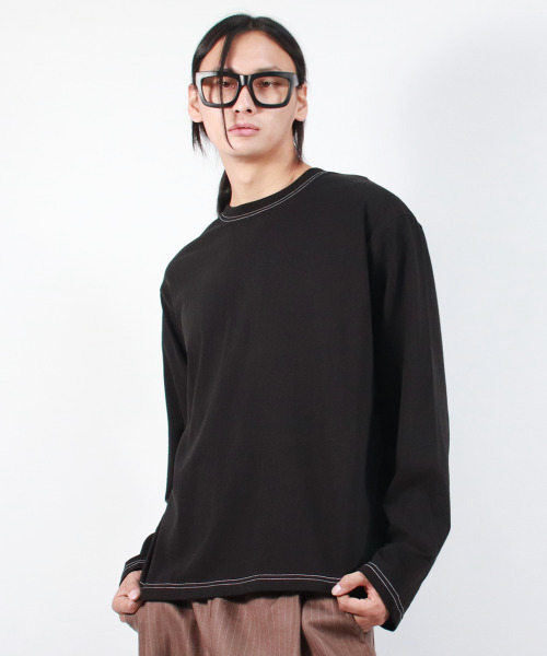 DEMARC(ドゥマーク)の「M OUTSTITCH LOOSE FIT LONG SLEEVE TEE - Black(Tシャツ/カットソー・メンズ・その他・LARGE/MEDIUM)」の4枚目の写真