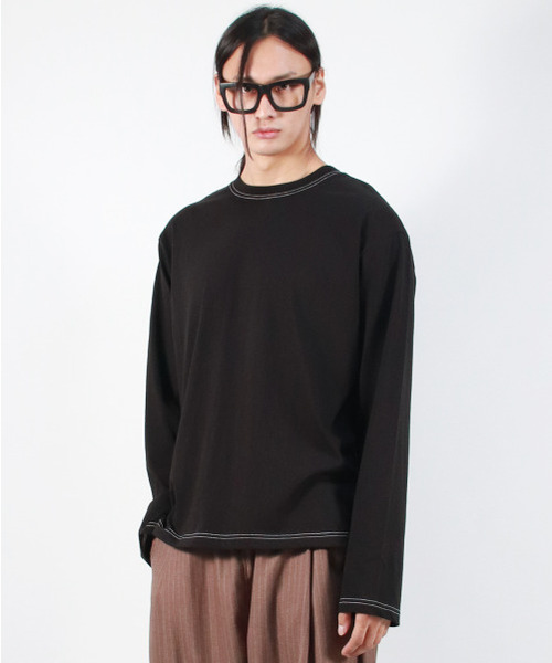 DEMARC(ドゥマーク)の「M OUTSTITCH LOOSE FIT LONG SLEEVE TEE - Black(Tシャツ/カットソー・メンズ・その他・LARGE/MEDIUM)」の6枚目の写真