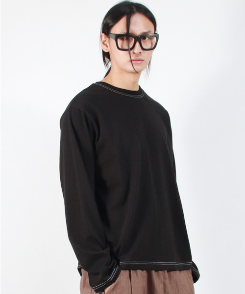DEMARC(ドゥマーク)の「M OUTSTITCH LOOSE FIT LONG SLEEVE TEE - Black(Tシャツ/カットソー・メンズ・その他・LARGE/MEDIUM)」の9枚目の写真