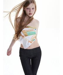 WHOLE PAPER（ホールペーパー）の「エックスレイグラフィックスカーフ（オレンジ）（バンダナ/スカーフ）」