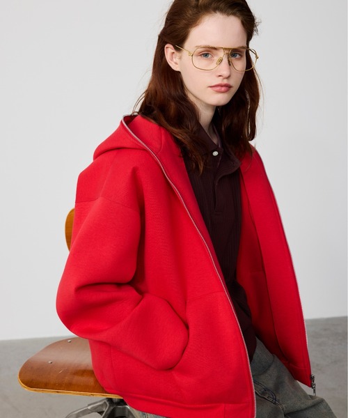 BEAMS(ビームス)の「フルフェイス ジップアップ フーディ 【ワイドショートフィット】(パーカー・メンズ・ブラック/レッド・S/M/L/XL)」の16枚目の写真