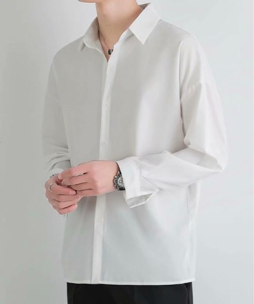 link lot(リンクロット)の「比翼デザインベーシック 無地シャツ(シャツ/ブラウス・メンズ・ブラック/ホワイト/グリーン/ライトグリーン・M/L)」の7枚目の写真